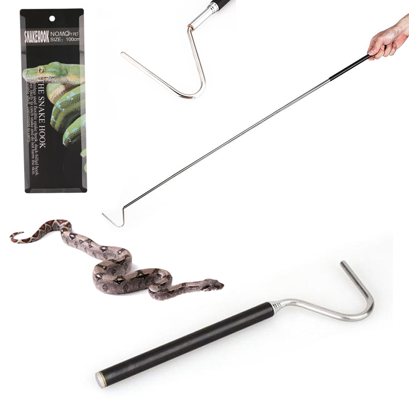 Long Handle Snake Hook Adjustable Stainless Steel Catch Snakes for Sliver Catching Tools Tool Tongs 1 Pcs Protective
