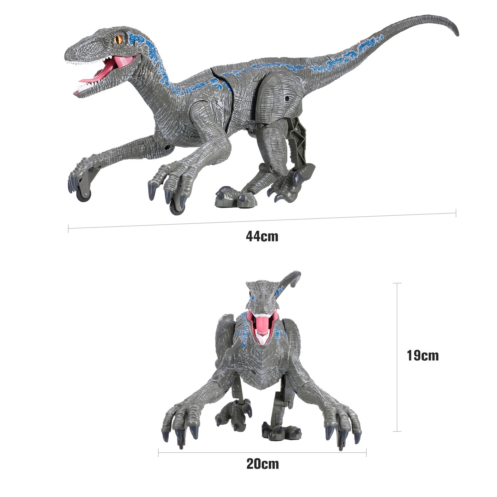 SM180 Remote Control Dinosauria Velociraptor Toy Big Walking Velociraptor LED Light Roaring 2.4 Ghz Simulation RC Velociraptor