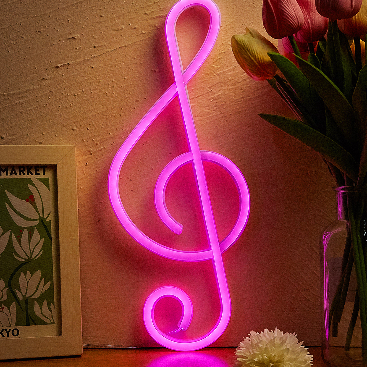 Chi-kjøpe musikk Merk ledet neonskilt usb-drevet eller batteridrevet strømforsyning neonskilt nattlys til soverom stue dekorlampe: misligholde tittel