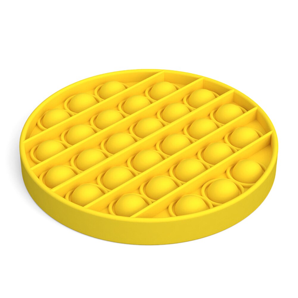 Silicone Adult Kids Funny Stress Reliever Puzzle Toys Push Pop Bubble Sensory Fidget Soft Squeeze Toy for Autism Special Needs: Yellow