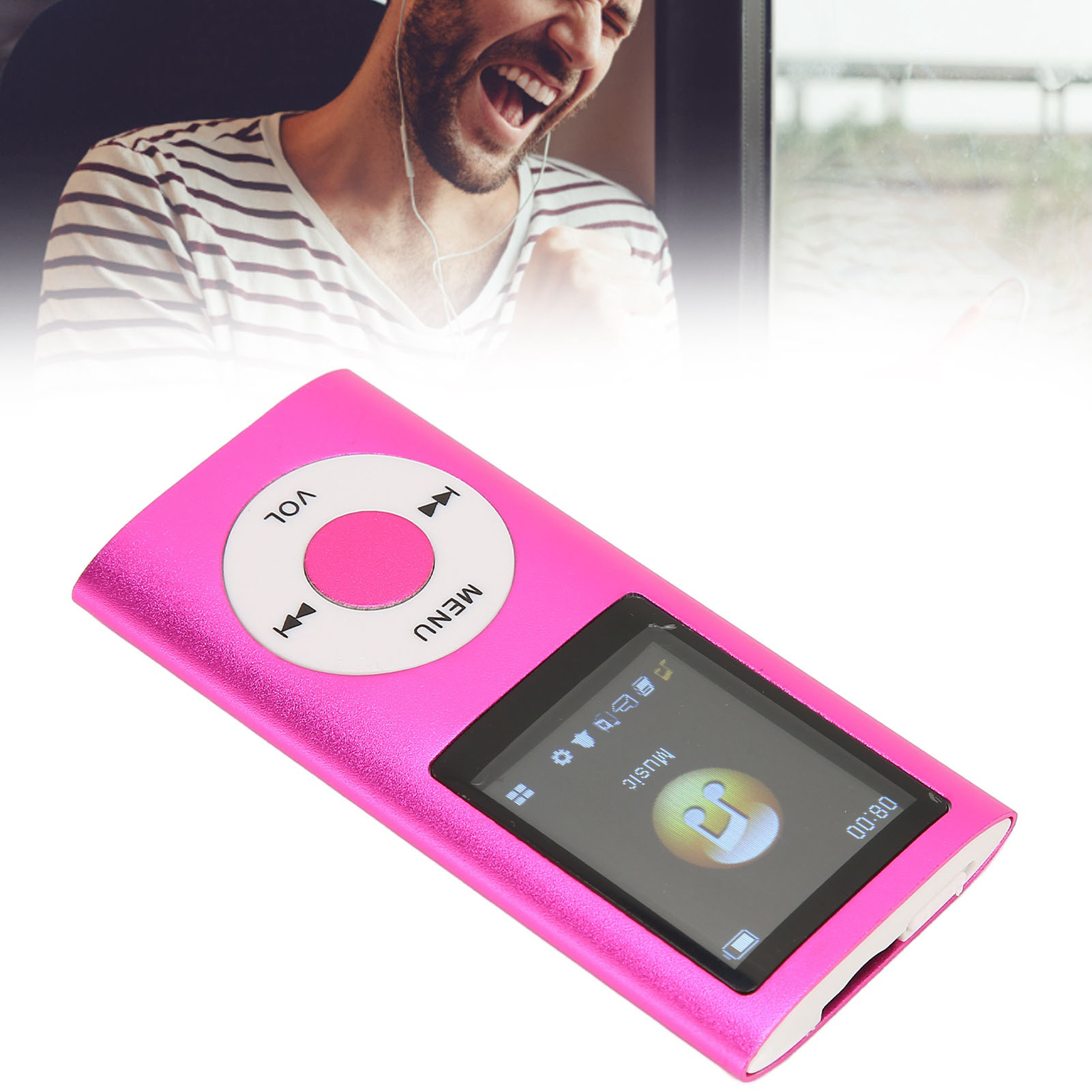 1,8-Zoll-Player unterstützt Speicherkarte, ultradünner LCD-MP3-Player mit Bluetooth für Schüler, die laufen, gehen, MP3-Player, LCD-Player