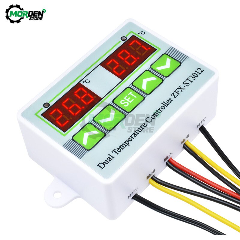 Dc 12V 24V AC110-220V ZFX-ST3012 Digitale Led Dual Thermometer Temperatuurregelaar Thermostaat Incubator Controle Microcomputer