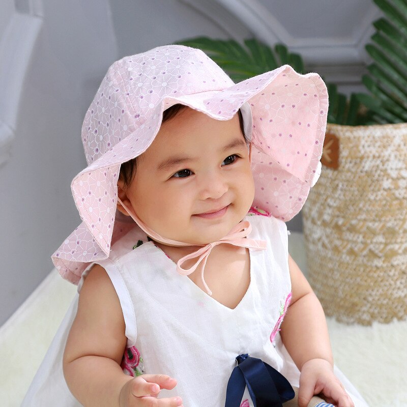 New Spring Summer Outdoor Baby Girls cappello pizzo Bowknot cappello da pescatore cappello da sole per bambini cappellini da sole per bambini cappellino per protezione solare per bambini: floral pink