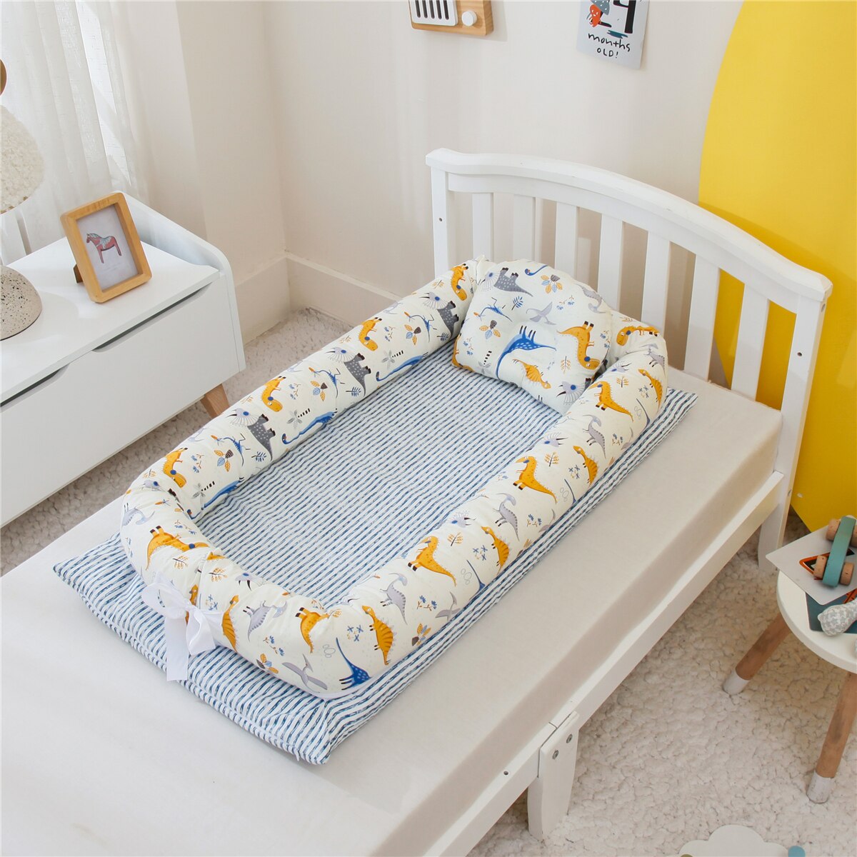 Berceau Portable pour bébé avec oreiller, 50x90cm, lit lavable, pour -né, lit de voyage amovible