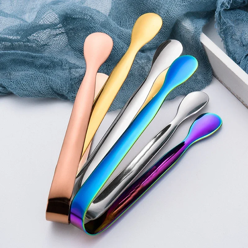 Pinza de hielo de acero inoxidable para pan, comida, Clip para barbacoa, abrazadera para hielo, barra de herramientas, accesorios de cocina, 10,8 cm