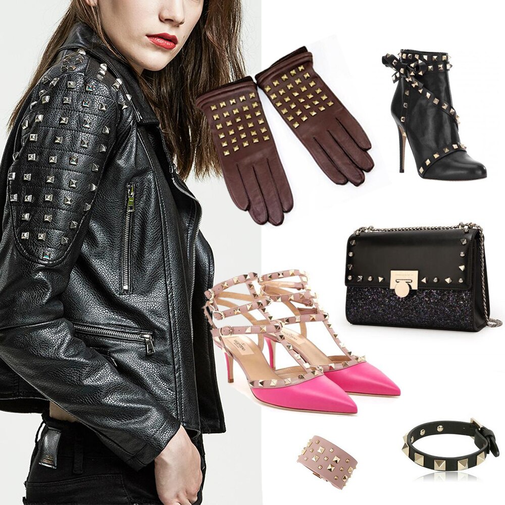 100Pcs Metal Rivets Bronze Three Claws Spikes For Punk Leather Spikes Studs Nailheads Rivets For Shoes Clothes Bag Belt