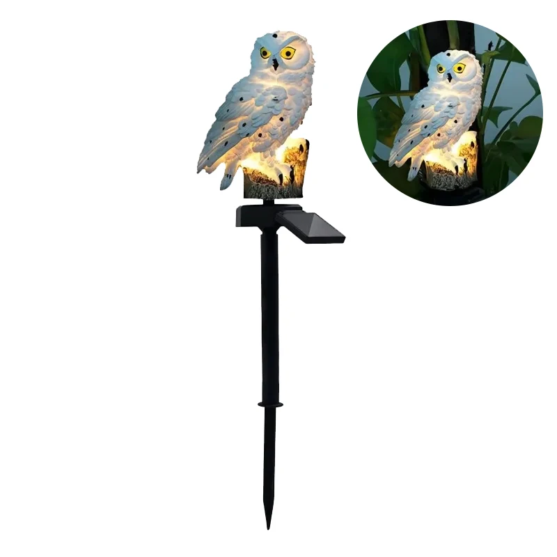 Lampe de pelouse d'animal de hibou à énergie solaire lumière LED solaire lampe de décoration de jardin extérieure lumières solaires imperméables: green