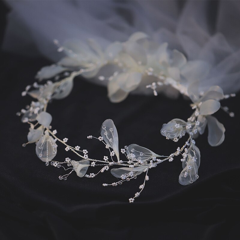 Cc Bruidssluier Bruiloft Accessoires Voor Vrouwen Bloem Kroon Met Kam Wit Ivoor Hoofdbanden Hoofddeksels Real Photo V667