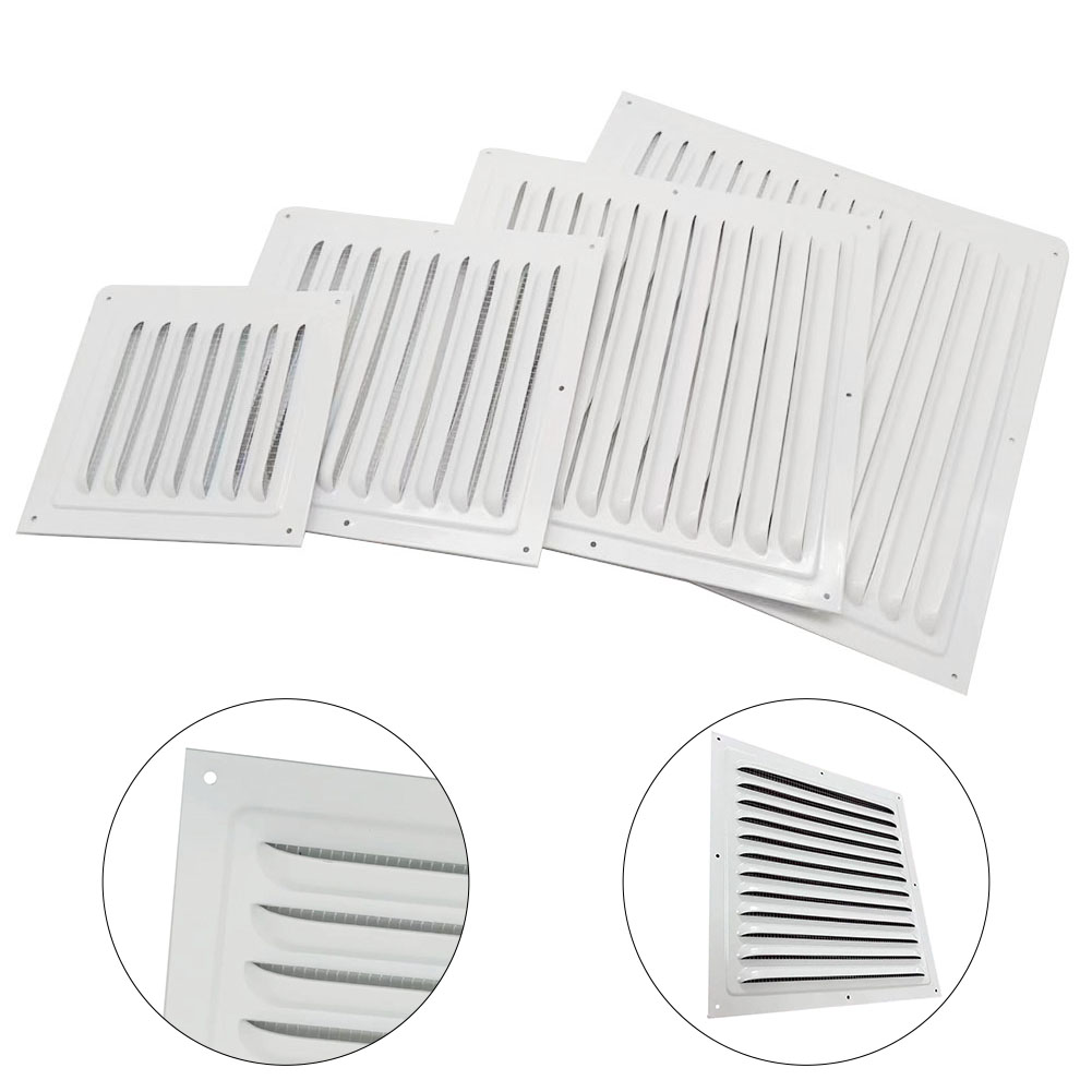1pc x 150/200/250/300mm aluminiums lameller til ventilationsgitter, firkantet insektnet, egnet til væg- og loftdækning