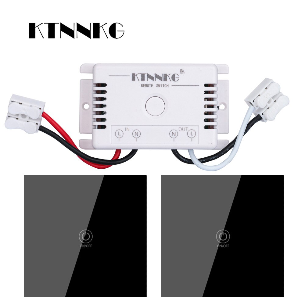 433Mhz 90-250V wall touch sensor switch, general standard lighting switch, crystal glass switching power supply, 1 way switch: kit4