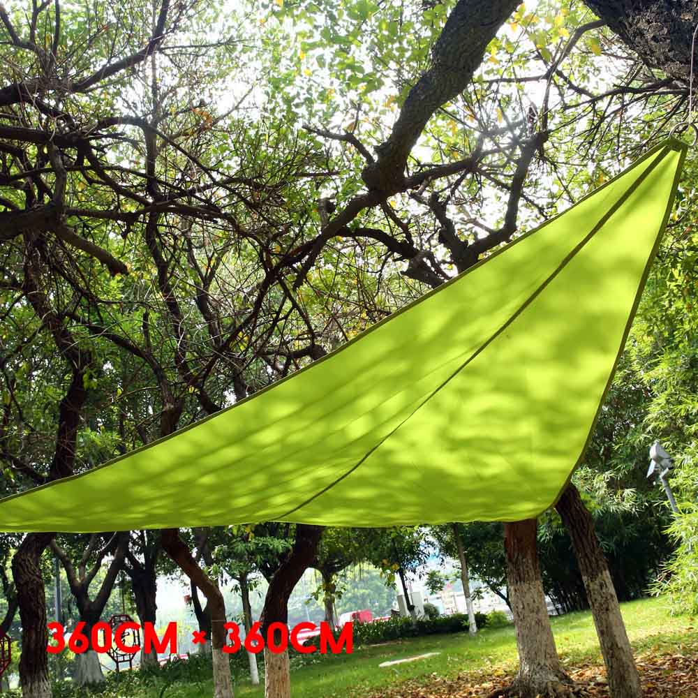 triangle sun shelter sunshade protection outdoor canopy garden patio pool shade sail awning camping picnic tent Shading cloth: Green 360cmx360cm