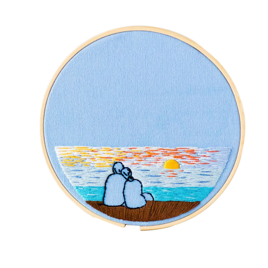 15 x 15cm DIY Cross Stitch Embroidery Starter Kit with Bamboo Embroidery Hoop - Depend: 3