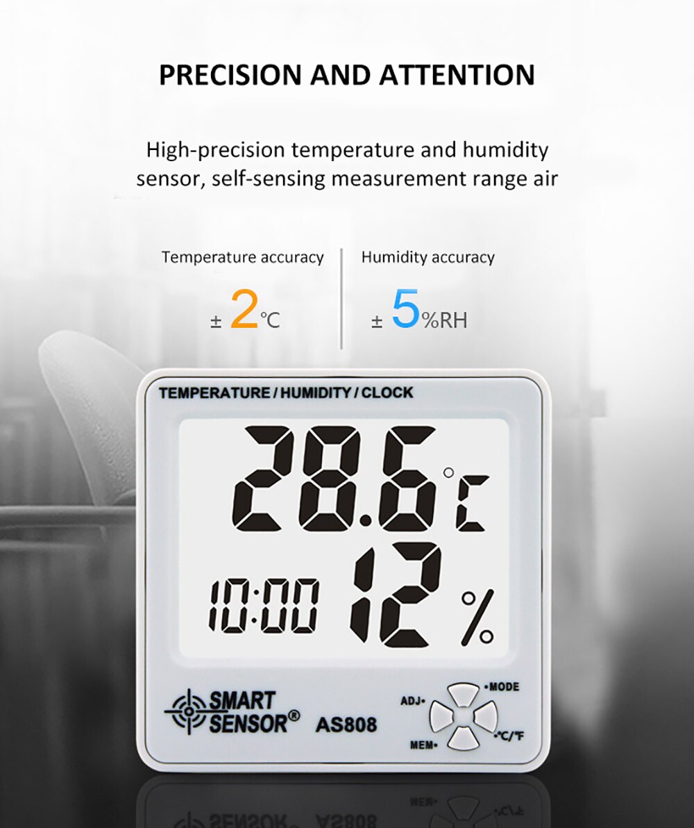 Smart sensor as808 digitalt hygrometer termometer... – Vicedeal