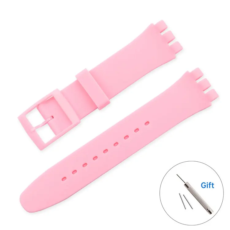 Correas de reloj de resina para hombre, accesorios, pulsera deportiva de goma resistente al agua, correa de silicona de 16, 17, 19, 20mm para Swatch GW164 GB274