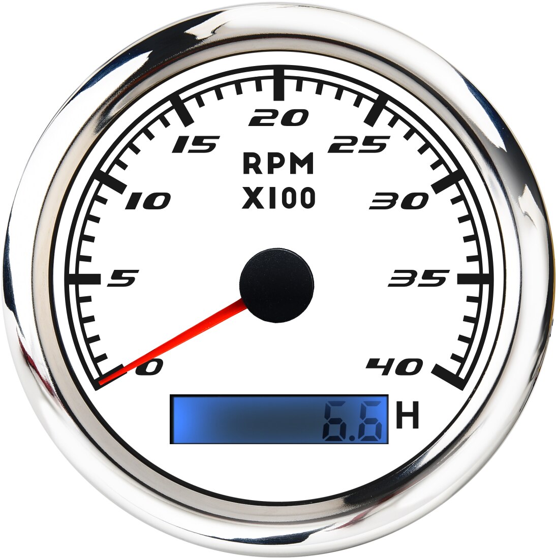 85mm marin varvräknare med lcd timräknare 3000,4000,6000,7000,8000 rpm bilbåtsvarvmätare med röd bakgrundsbelysning 12v/24v: Ws 4000 varv / min