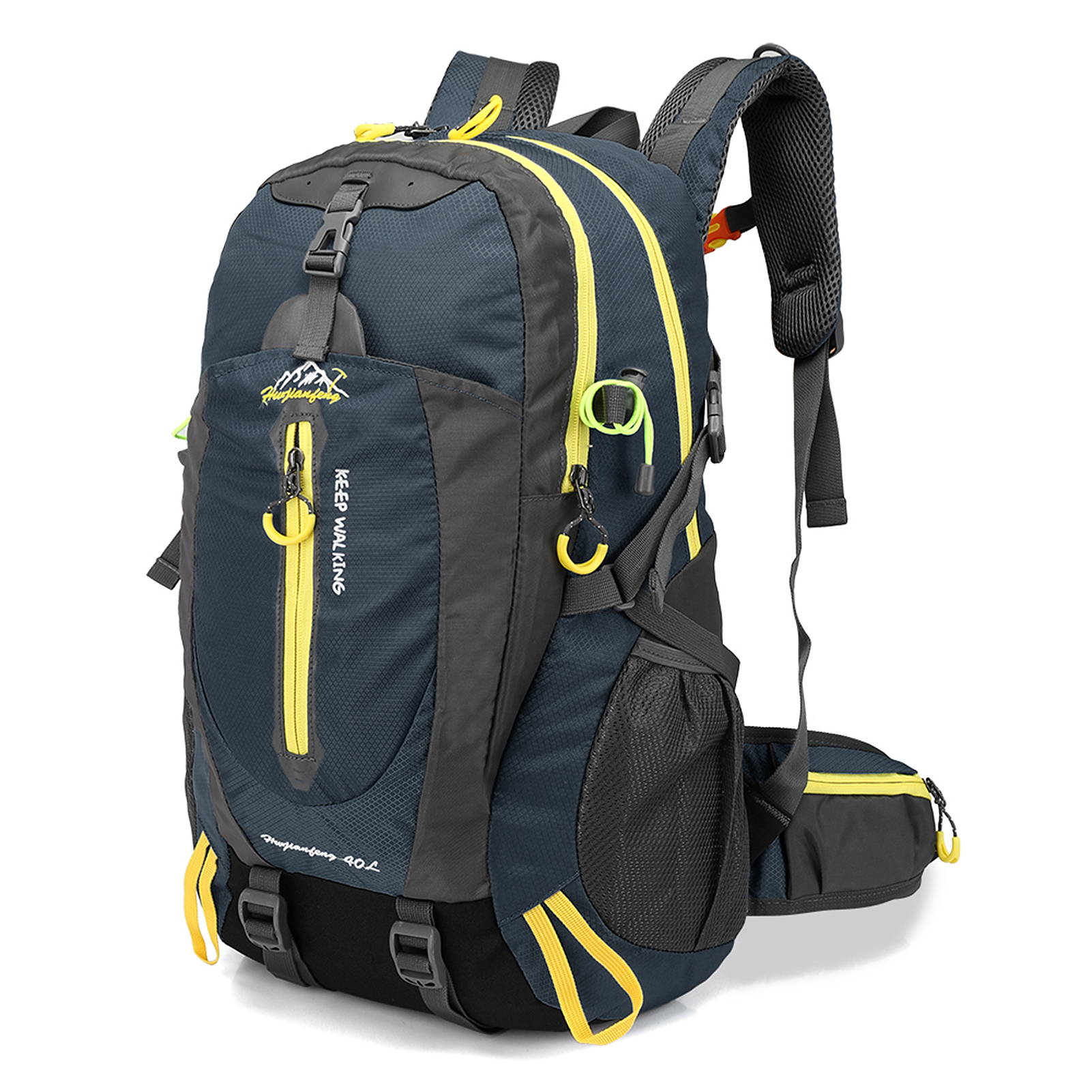 Mochila de viaje resistente al agua para hombre y mujer, bolsa de viaje para acampar, senderismo, portátil, mochila de día, Trekking, escalada, 40L: color oro