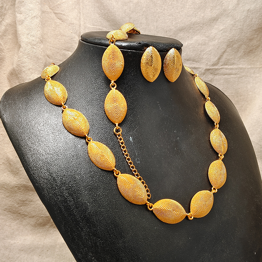 African Nigerian Ethiopian African 24k Gold Color Jewelry Sets For Women Arabic Indian Bridal Wedding Jewelry Set