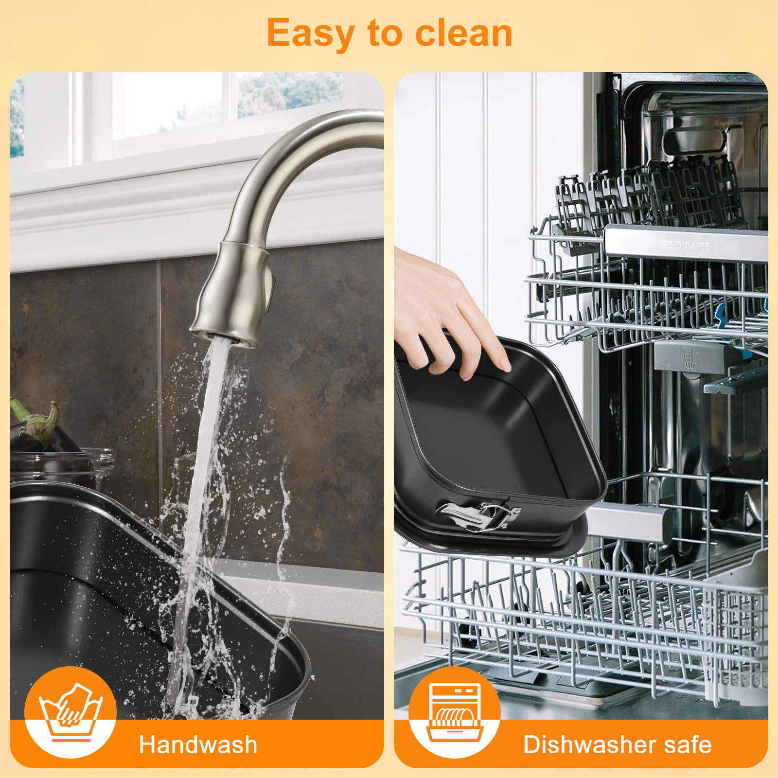 Springform för kakform non-stick metall bakform fyrkantig/rektangulär kakform för hemmakök gör-det-själv cheesecake-bakform