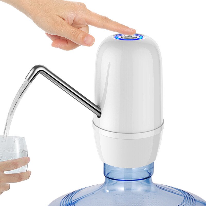 Mini Water Dispenser Stainless Steel Pipe Powerful Dual Pumps Rechargeable Automatic Electric Gallon Water Bottle Pump Dispenser: water-2Pump-w
