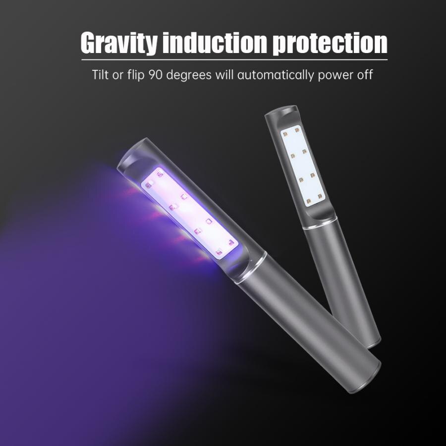 Household UV sterilizer Aluminum Alloy LED Portable Handheld Ultraviolet Light Lamp USB Charging for Home Travel Use Secador de