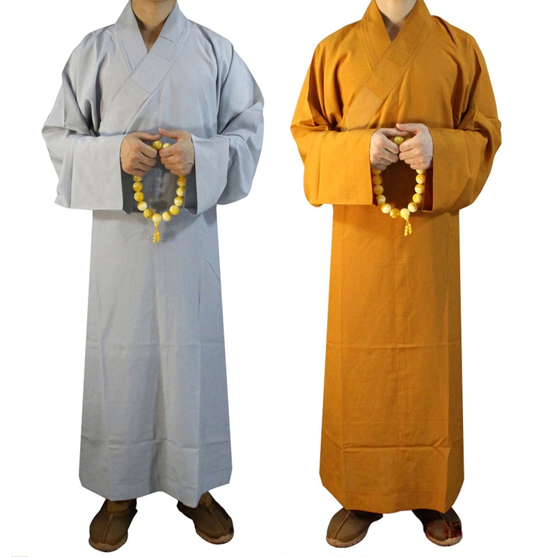 2 farger munk kappe klær lohan klær buddhist kappe shaolin tempel munke kostyme kappe zen klær buddhisme meditasjon kjole