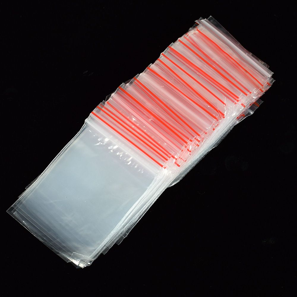 100pcs Plastic Transparante Ziplock Tassen Sieraden Zelfsluitende Zakje Zip Rits Lock Voor Sieraden Verpakking Organizer