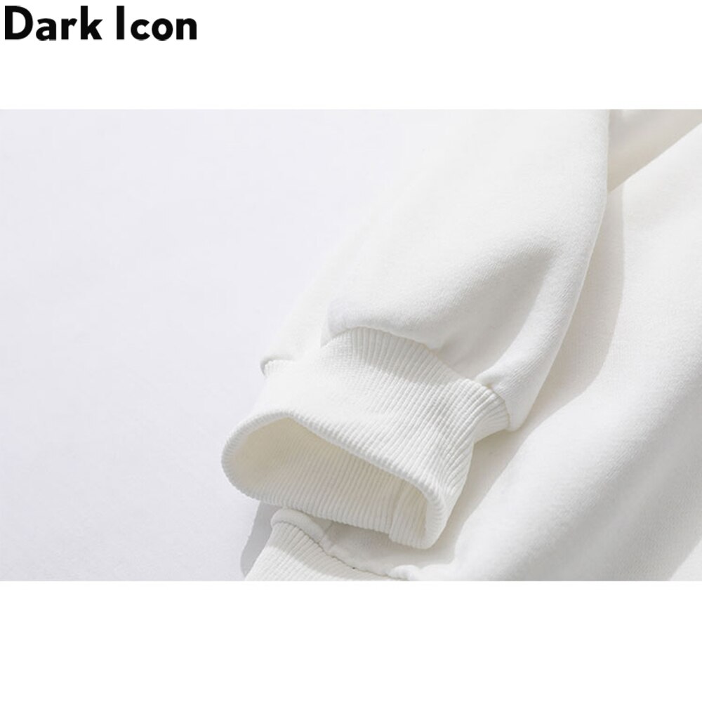 Dark Icon Floral Oversized Fleece Sweatshirt Turtle Neck Men's Sweatshirts Preppy Style Loose Sweatshirt