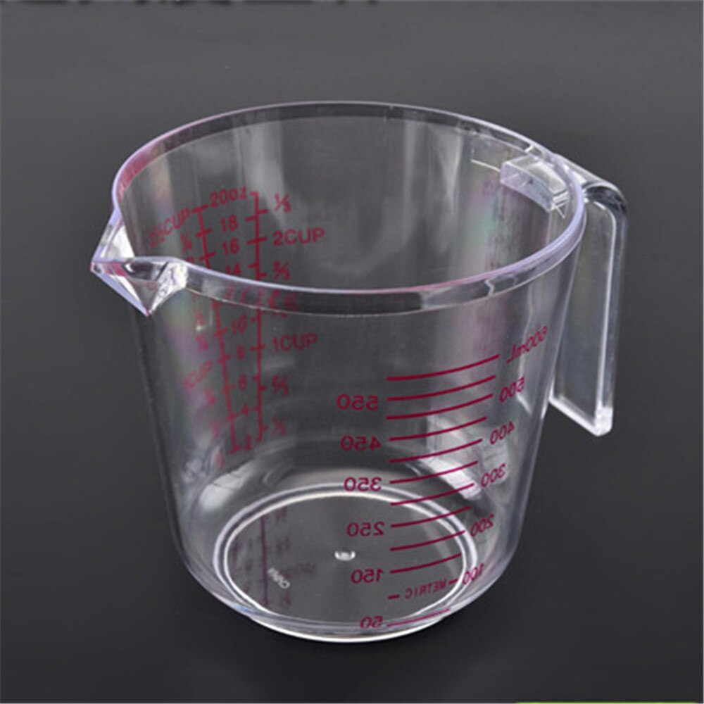 1pcs 300ml 600ml Clear Plastic Measuring Cup, Heat-resistant Measuring Cup with Angled Grip and Spout Graduated Baking Tools