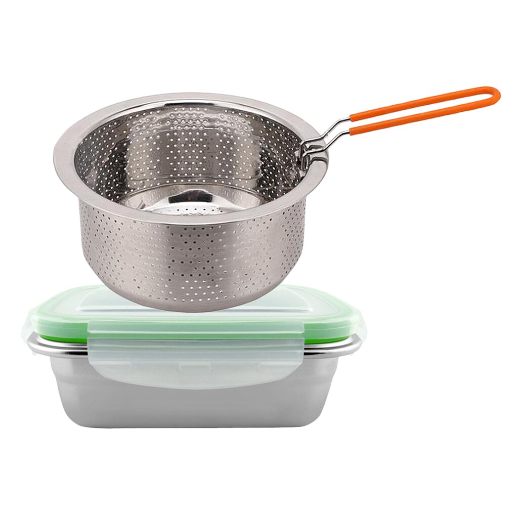 Stainless Steel Material Steamed Rice Cooker Vegetable steamer basket for Steaming Food+ Storage Box 1800ml