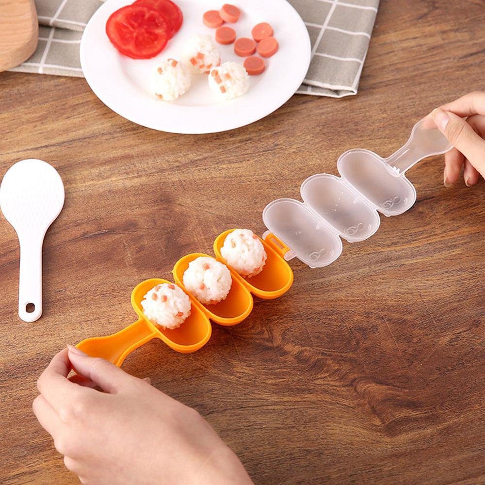 Diy mini risbold værktøj sushi maker dejligt udtryk ris bold shaker med ris padle børn frokost lave