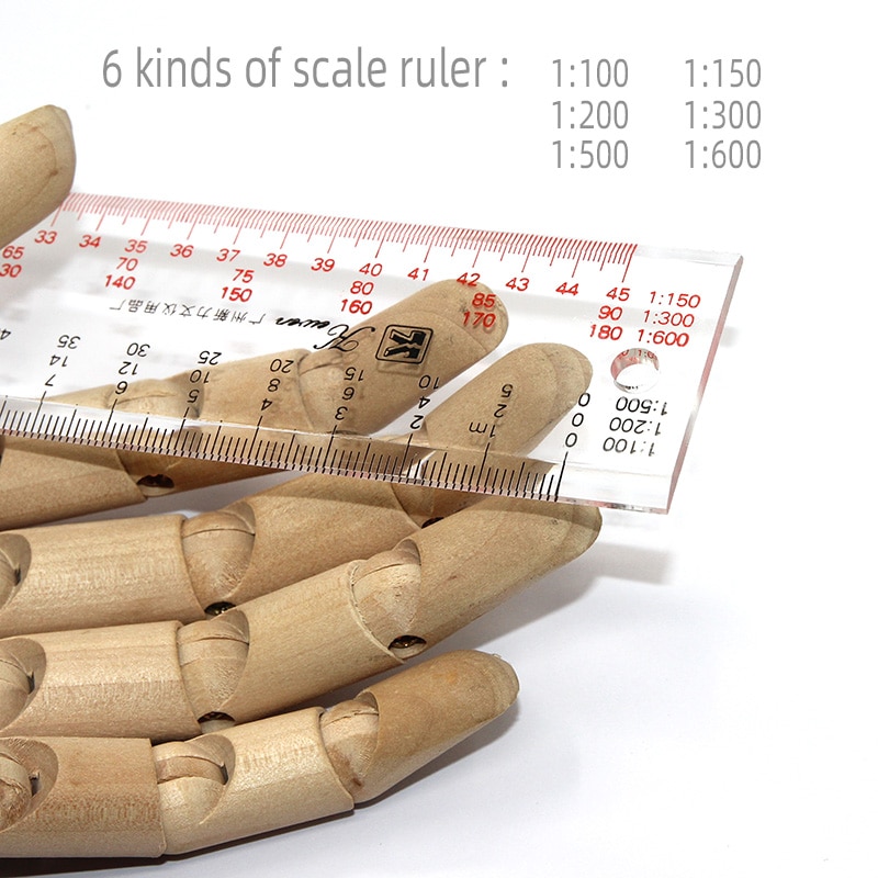 Multi-scale scale acrylic ruler engineer architect technical architecture drawing tool drawing ruler