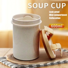 600Ml Soep Cup Ontbijt Cup Magnetron Servies Voedsel Opslag Container Draagbare Thermoskan Koffie Soep Pot Water Fles