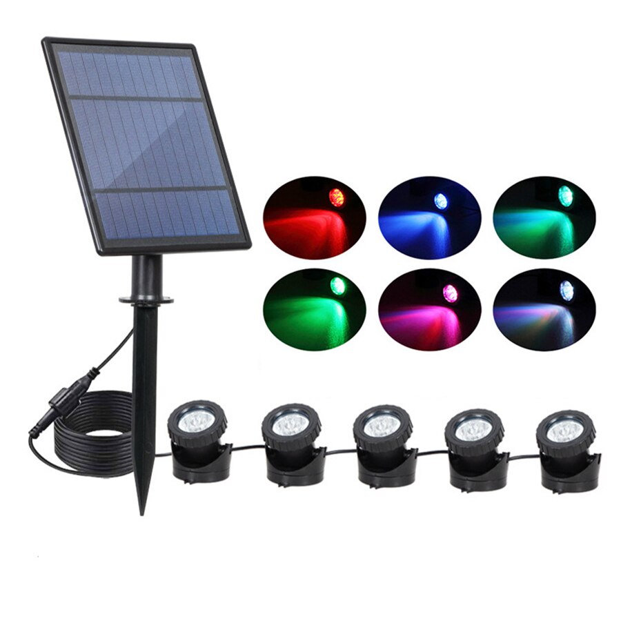 Thrisdar-luces solares subacuáticas cambiables IP68 RGB, foco bajo el agua, luz para piscina, fuentes, estanque y Acuario