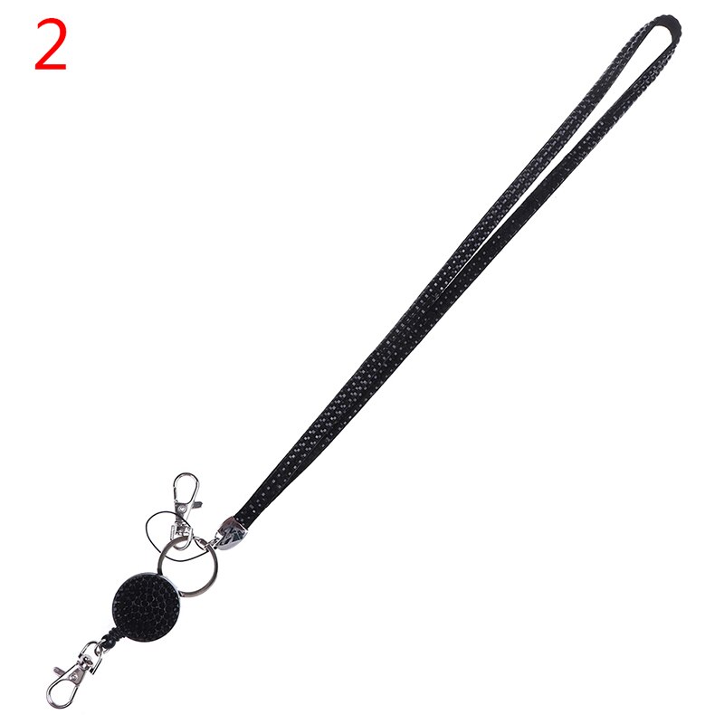 1 Pc Lanyard Crystal Rhinestone Mobile Phone Neck Strap Key Holder Rhinestone Lanyard Badge Reel: A2