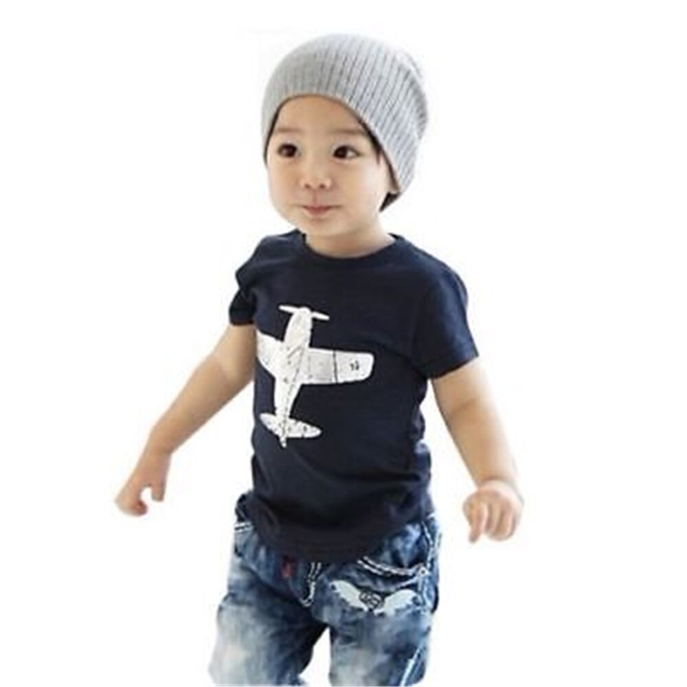 Criança crianças meninos dos desenhos animados avião impresso t-shirts verão menino manga curta o-pescoço topo t roupas casuais para 1-8y dropshipping