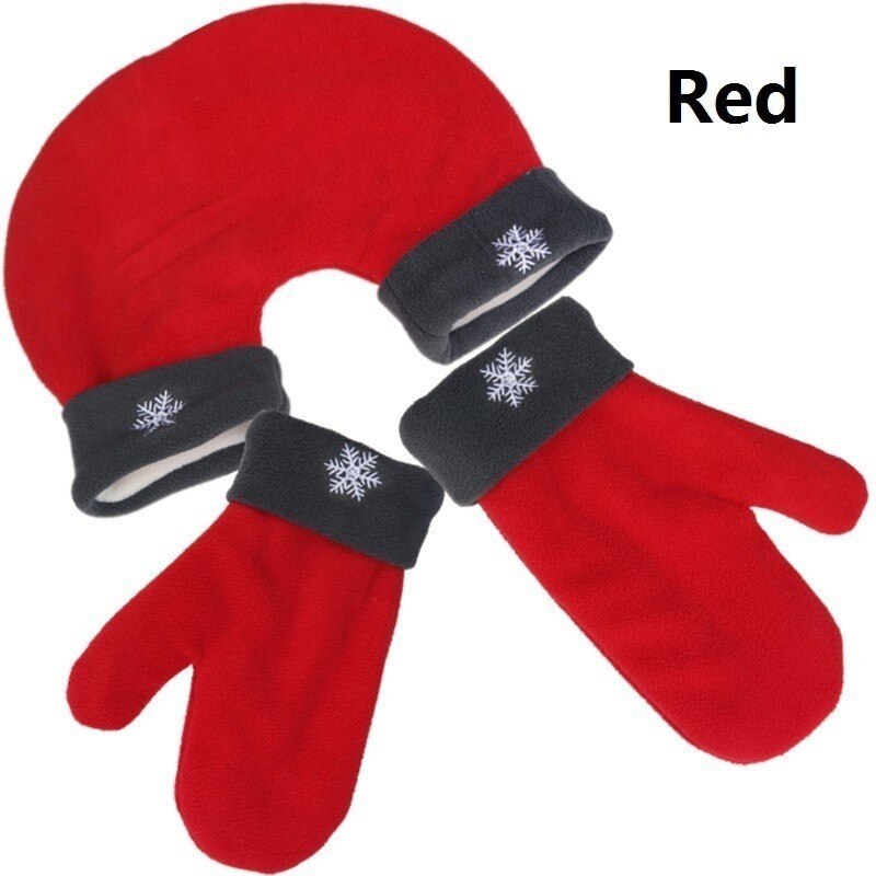 3 stk / sæt par handsker polar fleece elskere vinter tykkere varm handske 3 farve kærester jul romantiske par vanter: Rød