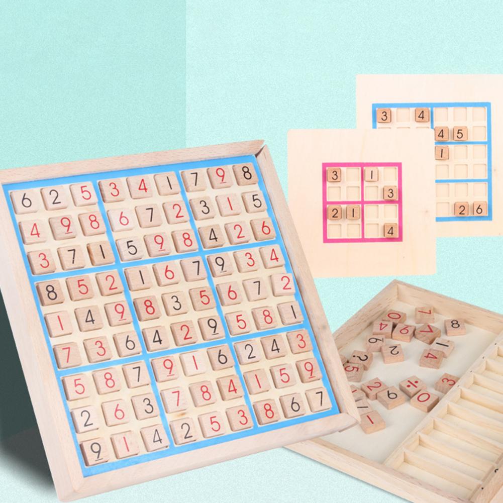 Juego de Sudoku, juegos educativos de escritorio de madera multifunción, Sudoku para