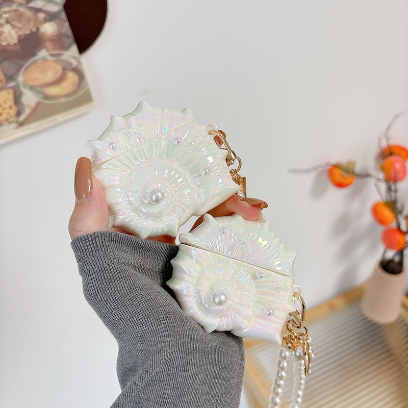 Conch Glitter Hülle für Huawei FreeBuds 4 4e 5 5i 6i Abdeckung für Huawei Free Buds Pro Pro2 Pro3 Pro4 SE2 SE3 Kostenloser Clip FreeClip