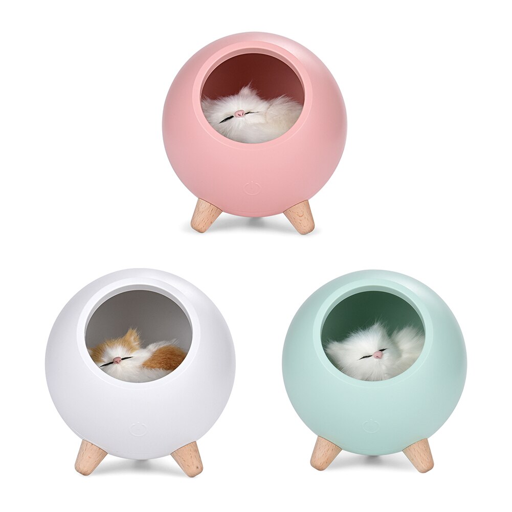 House Touch oscuramento simpatico gattino luce notturna per bambini camera da letto per bambini comodino lampada di ricarica regalo creativo gatti atmosfera domestica Decor