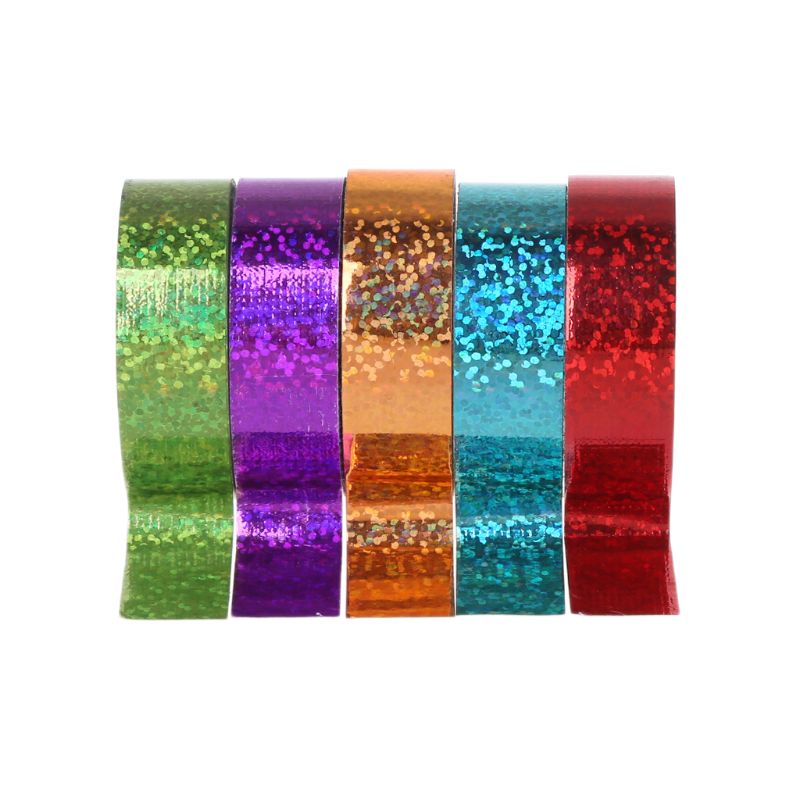 Rytmisk gymnastik dekoration holografisk glitter tape ring stick stick tilbehør