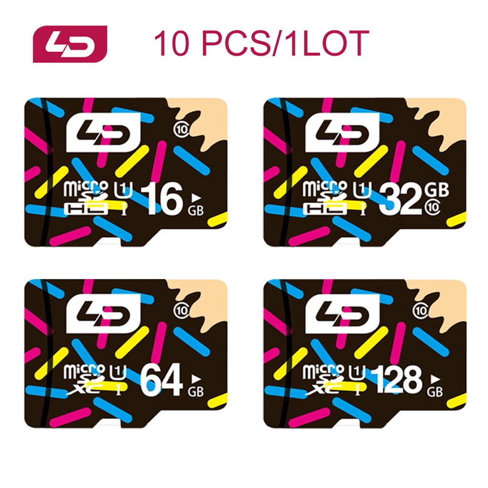 10 Stks/partij Originele Ld Micro Sd-kaart 128Gb 64Gb 32Gb 16Gb 8Gb Micro Sd Geheugen tf-kaart Micro Flash Card Voor Tablet/Smartphone