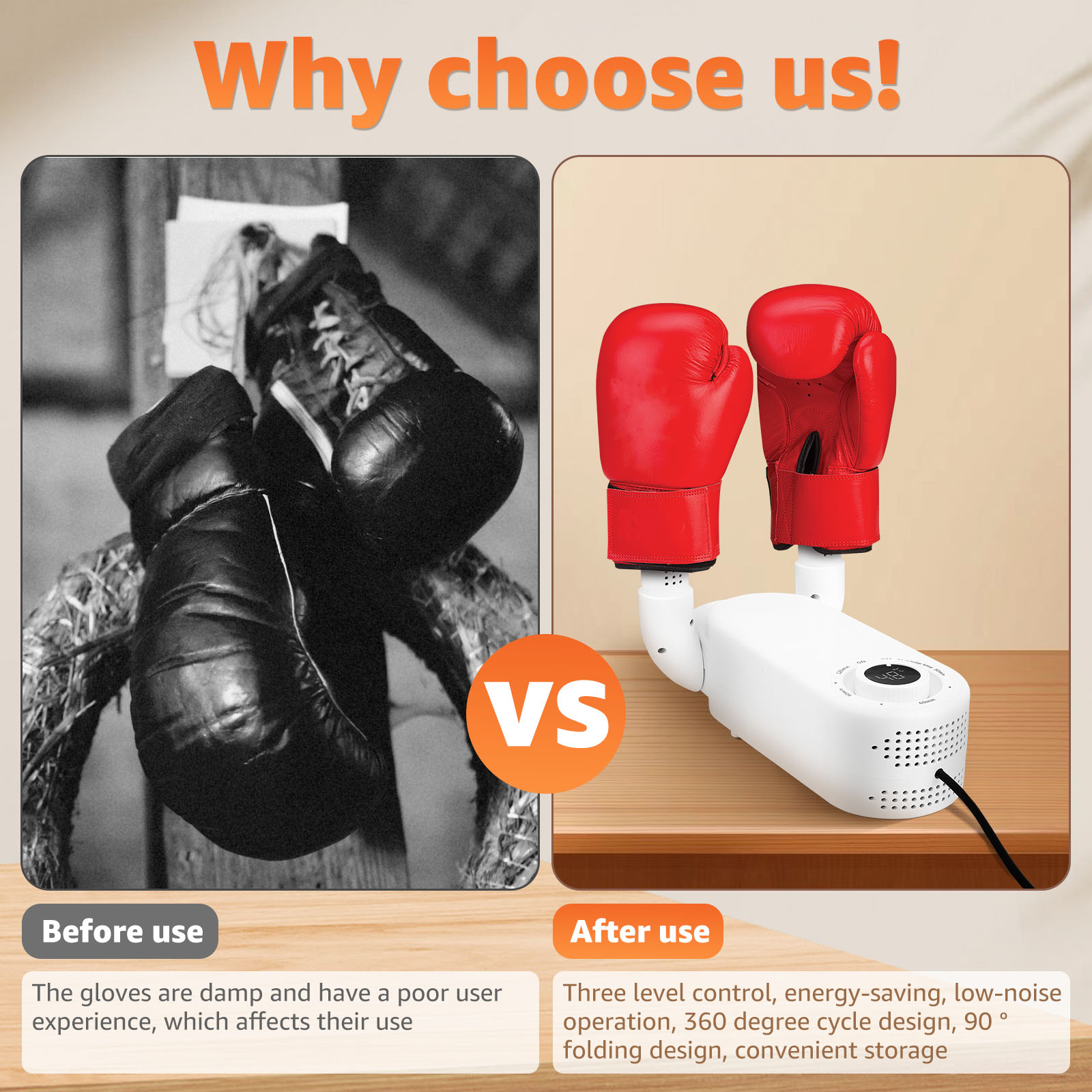 Suszarka robić rękawic bokserskich z inteligentnym timerem Składana suszarka robić rękawic bokserskich 90 ° Składany skutecznie eliminuje nieprzyjemne zapachy dla dzieci i dorosłych