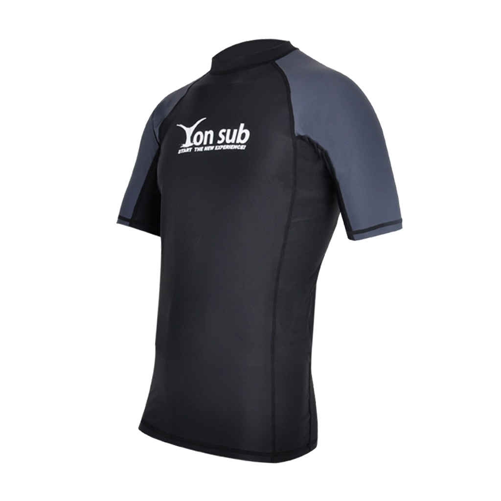 Mænds uv solbeskyttelse upf 50+  udslæt vagt korte ærmer svømme skjorte badedragt t-shirt til strand vandsport forskellige størrelser