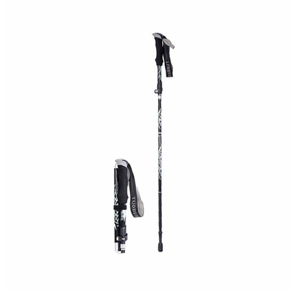 Outdoor Folding Trekking Sticks Nordic Walking Stick Hiking Antishock Adjustable Aluminum Alpenstock