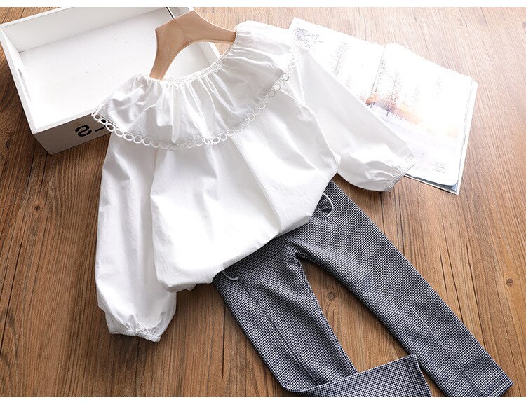 Blusa informal Coreana de manga larga para otoño, camisa de manga larga para niñas pequeñas, color blanco, 2, 3, 4, 5 Y 6 años