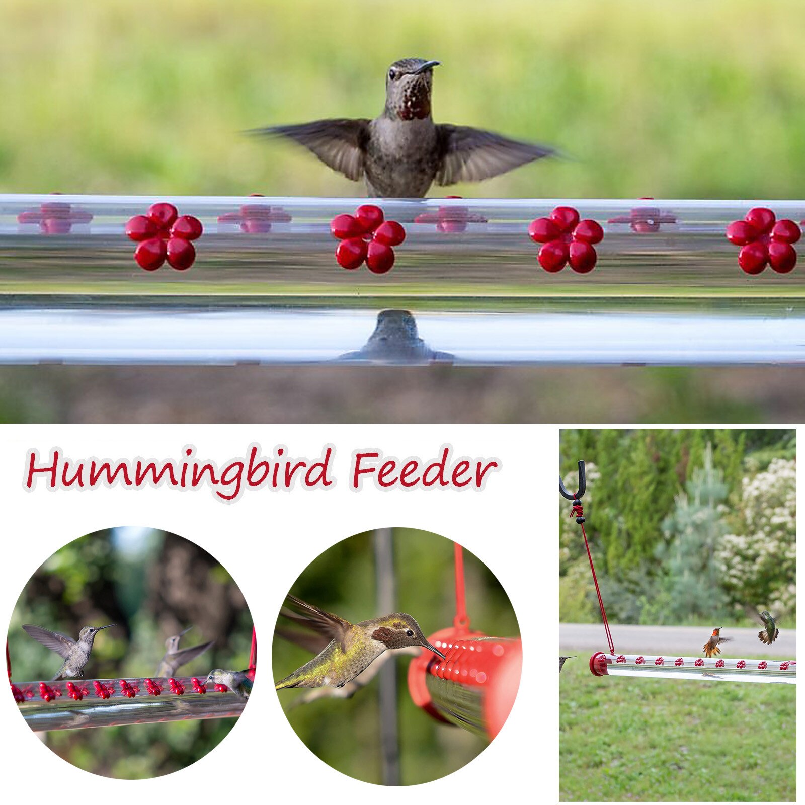 40Cm/50Cm Bob 'S Beste Hummingbird Feeder Met Gat Vogels Voeden Transparante Pijp Te Gebruiken Hogard anna 'S Beste Feeder # G35