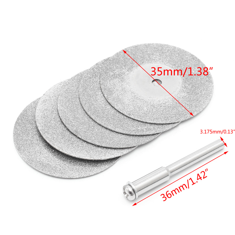 Diamant Zaagschijf Set - 5 Stuks - 20-30mm - Dremel Accessoire - Vernikkeld Staal