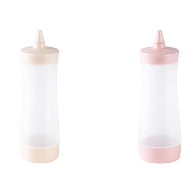 2Pcs Knijp Fles Keuken Accessoires Juskom Plastic Saus Azijn Olie Ketchup Jus Cruet Kruiderij Dispenser-Roze + tr: Default Title