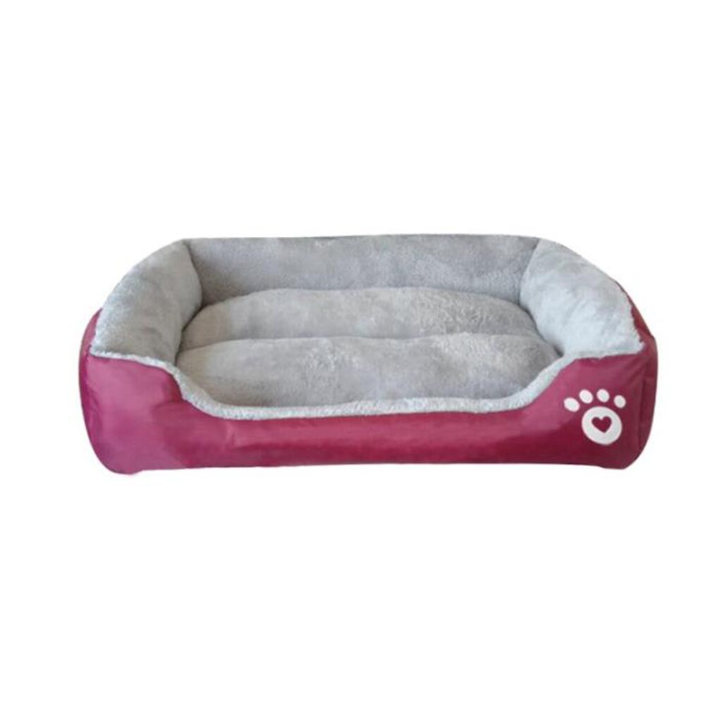 Huisdierbed voor Grote Honden & Katten - Waterdicht Koraal Fleece Nest - Warm Vier Seizoenen Puppy Kussen: Wijnrood / Xl