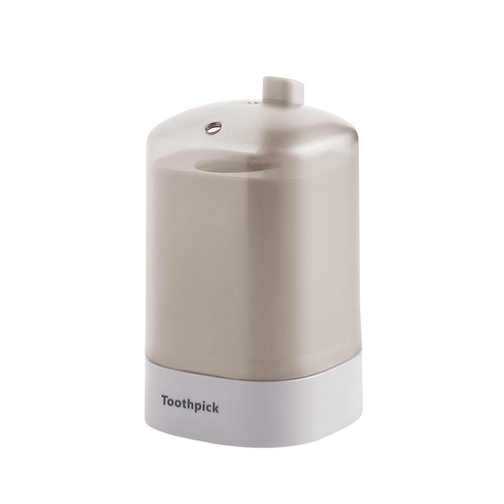 1pc Automatic Pop-Up Toothpick Box Holder Container Portable Toothpick Dispenser Storage Box Swab Organizer Table Decoration: gray